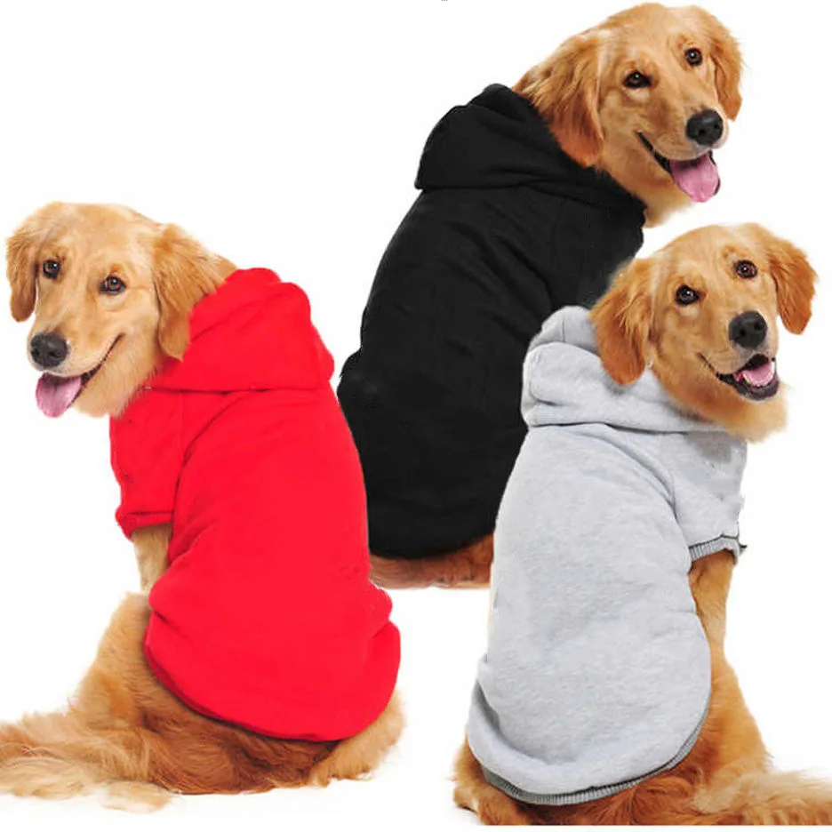 

Large Pet Dog Hoodie Keeps Warm In Autumn and Winter Plus Velvet Solid Color Sweatshirt Sweatshirt 2021 Hot Sale Pet Dog Jacket