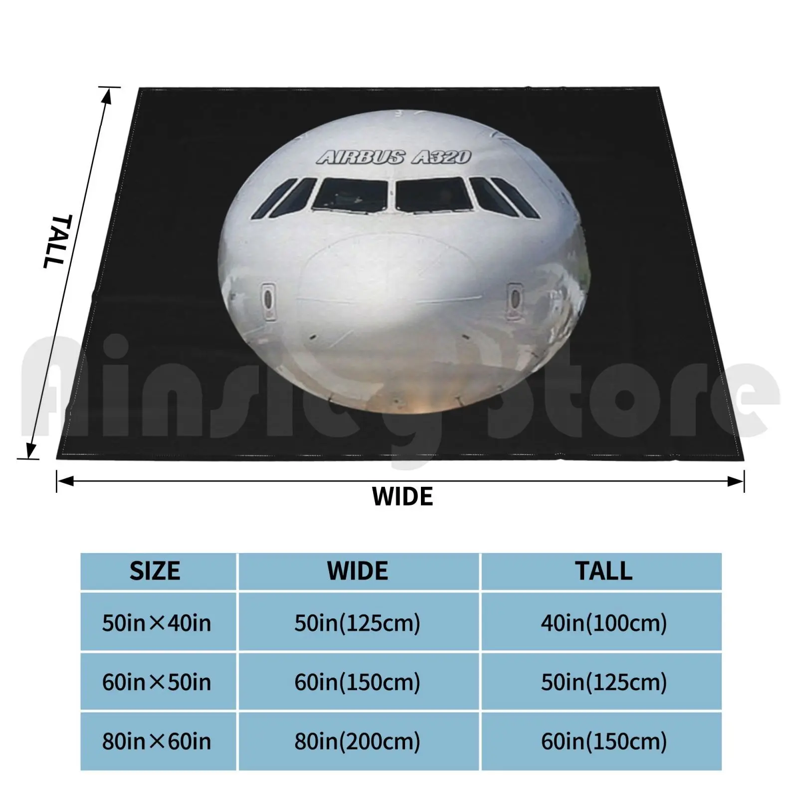 Airbus A320 Front View Cockpit Blanket Fashion Custom Nose Airbus A320 Airplane Pilothangout Cockpit Airbus