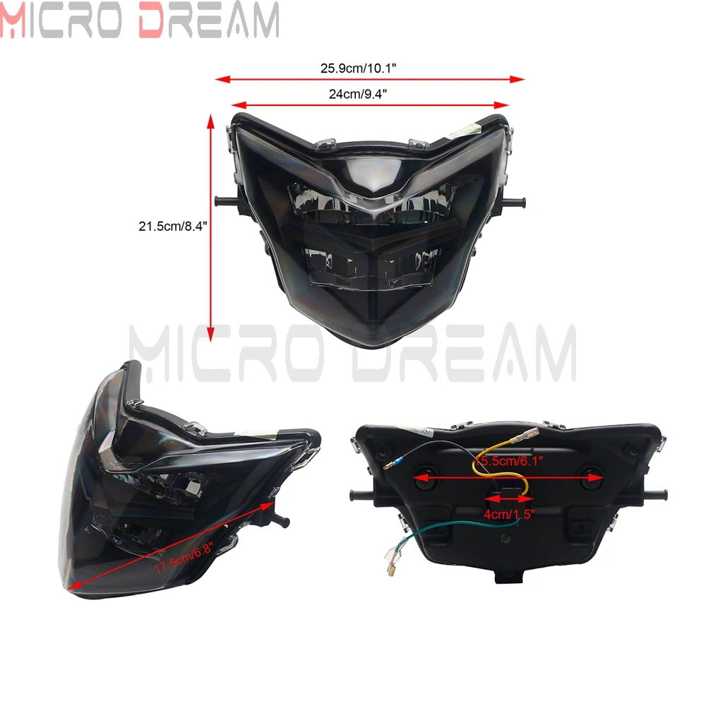 Scooter For Yamaha LC135 V2 LC 135 V 2 LED Headlamp Motorcycle Headlight Front Lamp DRL High Low Beam Assembly Lights E13 E-Mark