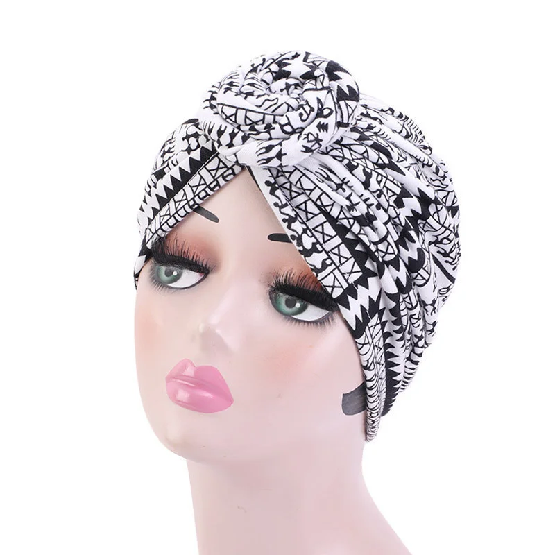Afrikanische Druck Turban Hut für Frauen Scrunchies Knoten Headwrap Stretch Bandanas Party Headwear Damen Kopftuch Haar Zubehör – Detail 16