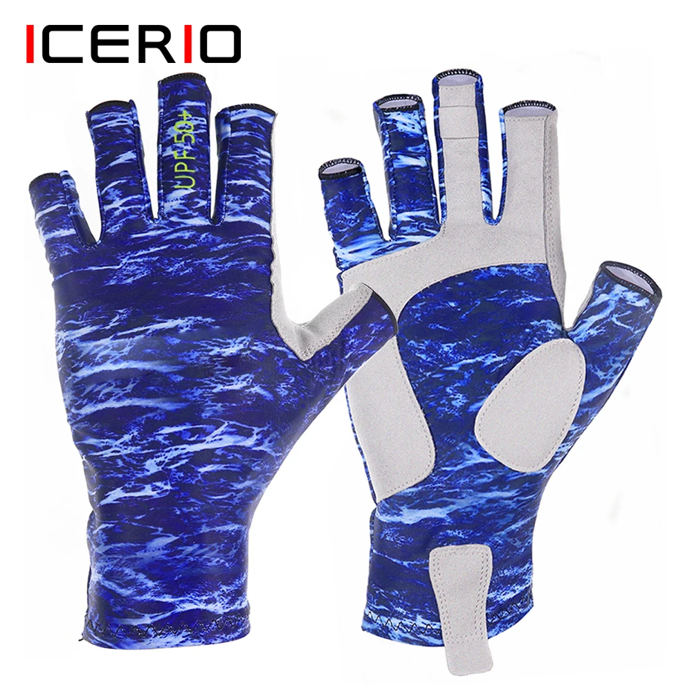 

ICERIO Fishing Gloves UPF50+ UV Protection Breathable Sun Protection Fingerless Men's Women's Gloves for Outdoor Hiking, Biking