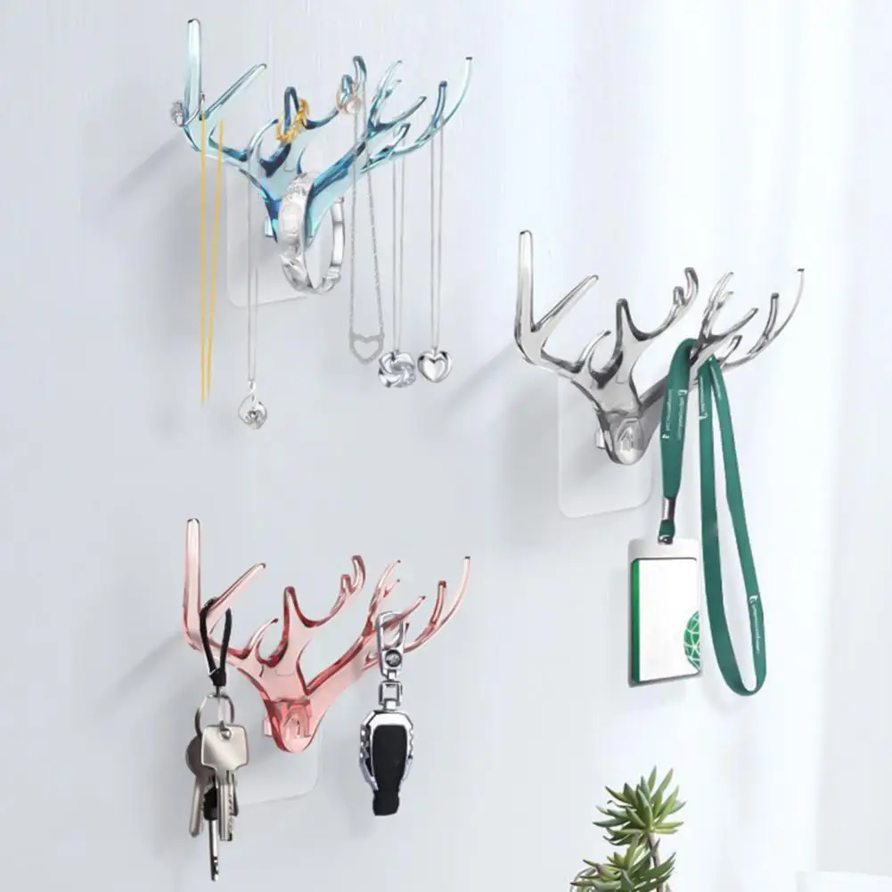 Key Hook Plastic Coat Rack Unique Multifunctional  Practical Creative Antler Key Holder Hook