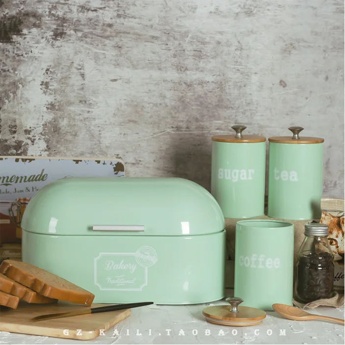 

European style kitchen clamshell baking bread box desktop tin snacks finishing storage box swing prop cake tool Fondant CL60303