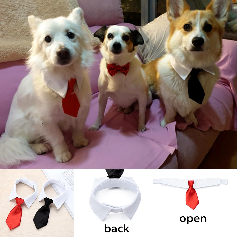 1PC Pet Dog Cat Formal Tie Adjustable Necktie Cute Comfortable Tuxedo Bow Ties Fashion Dog Cat Grooming Collar With Bell