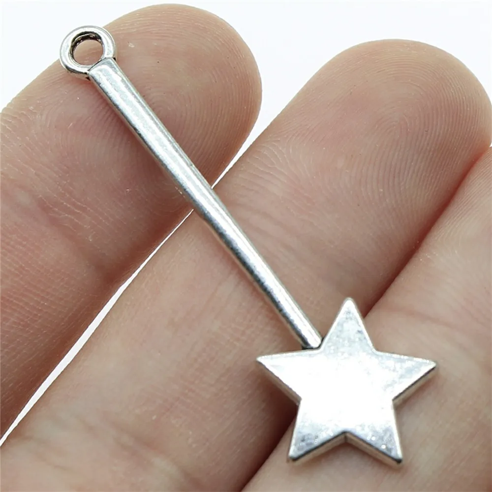 10pcs 48mm Charm Magic Wand 3 Colors Fairy Stick Charms Magic Wand Pendant Charms For Jewelry Making