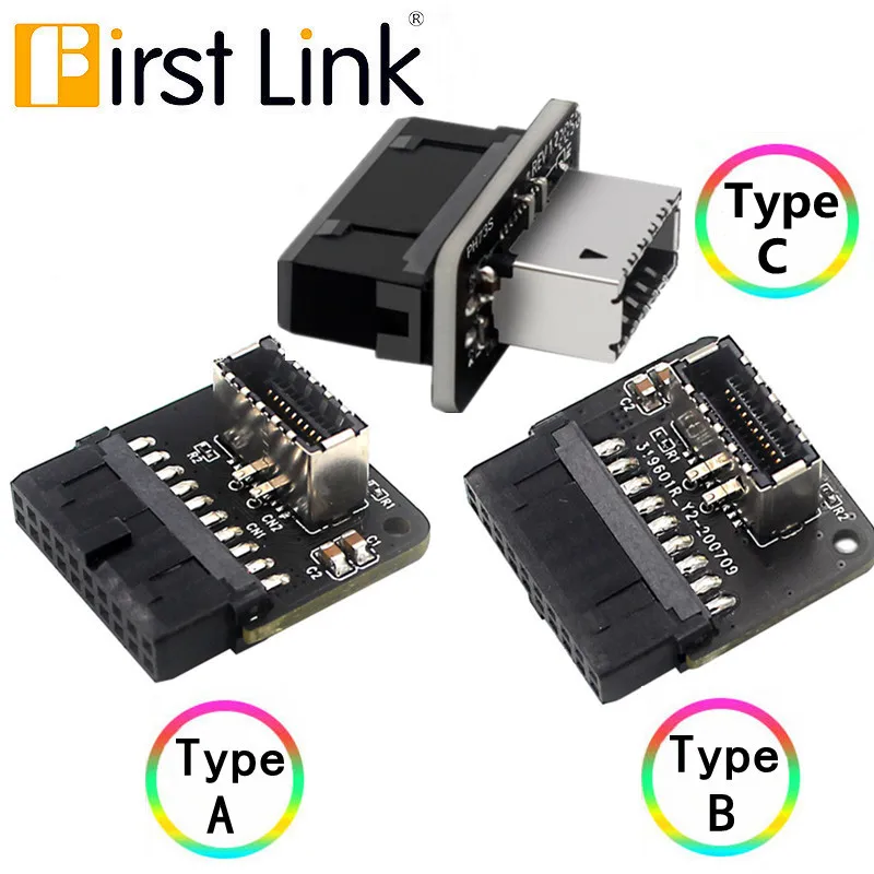 

Frist link motherboard internal USB 3.0 20Pin/19P connector to Type-E A-Key USB 3.1 20 Pin adapter for Type C front panel bracke