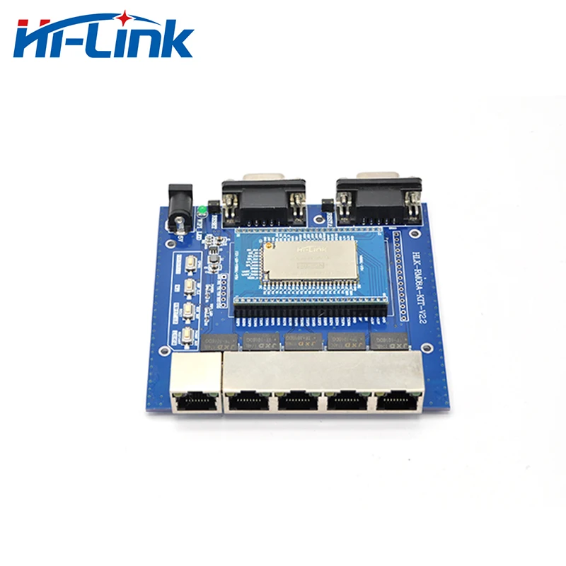 Free Shipping HLK-7628N 300Mbps 2.4G WiFi Wireless Router Module Kit with Test Board 5 Network Ports