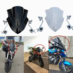 Alerón para parabrisas de motocicleta, Deflector de viento de aire para Yamaha FZ6 F Z 6, 2 colores con soporte, plástico acrílico de alta calidad, nuevo