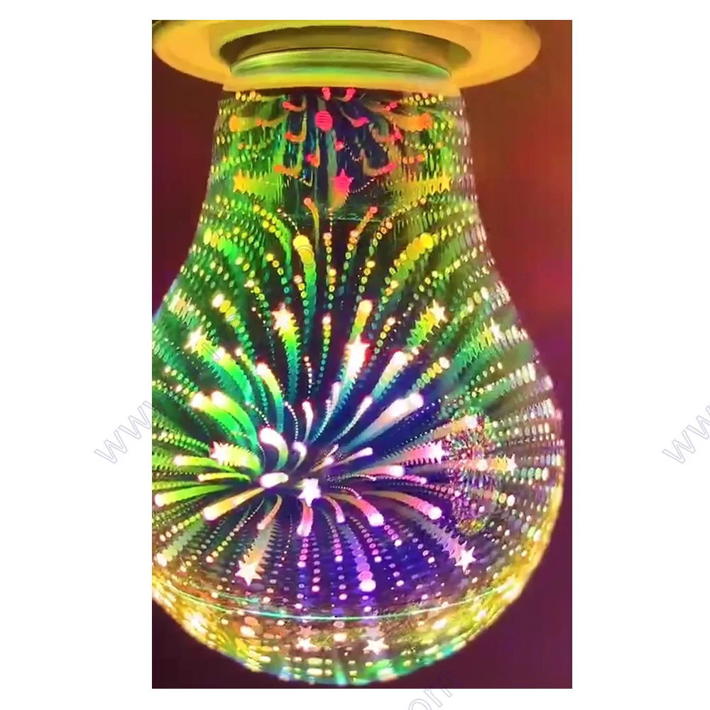 3d Led Fireworks Light Bulb Lamp Lighting E27 220v Vintage Decoration Christmas Star Night Holiday Novelty 110v Edison Colorful