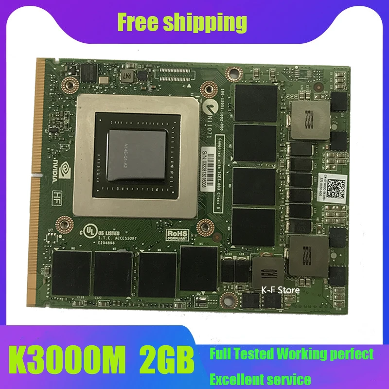 

K3000M K3000 GDDR5 2GB Video Graphics Card N14E-Q1-A2 With X-Bracket For iMac Dell M6700 M6800 HP 8760W 8770W Laptop