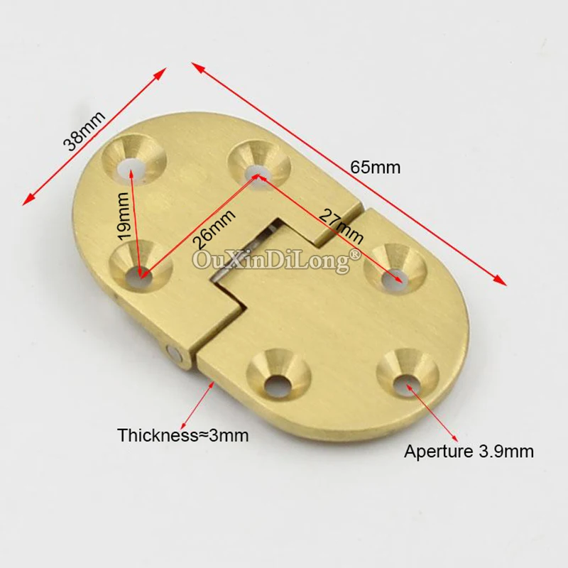 Brand New 4PCS Solid Brass Butler Tray Furniture Hinges 90 Degree Spring Card Round Folded Table Flip Hinges with Screws