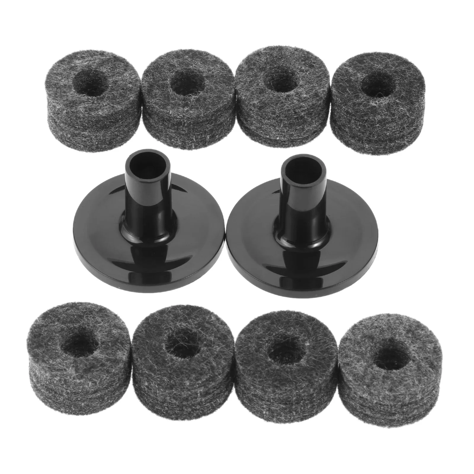 8Pcs Cymbal Stand 25mm Felt Washer + 2Pcs Cymbal Sleeves Replacement for Shelf Drum Kit