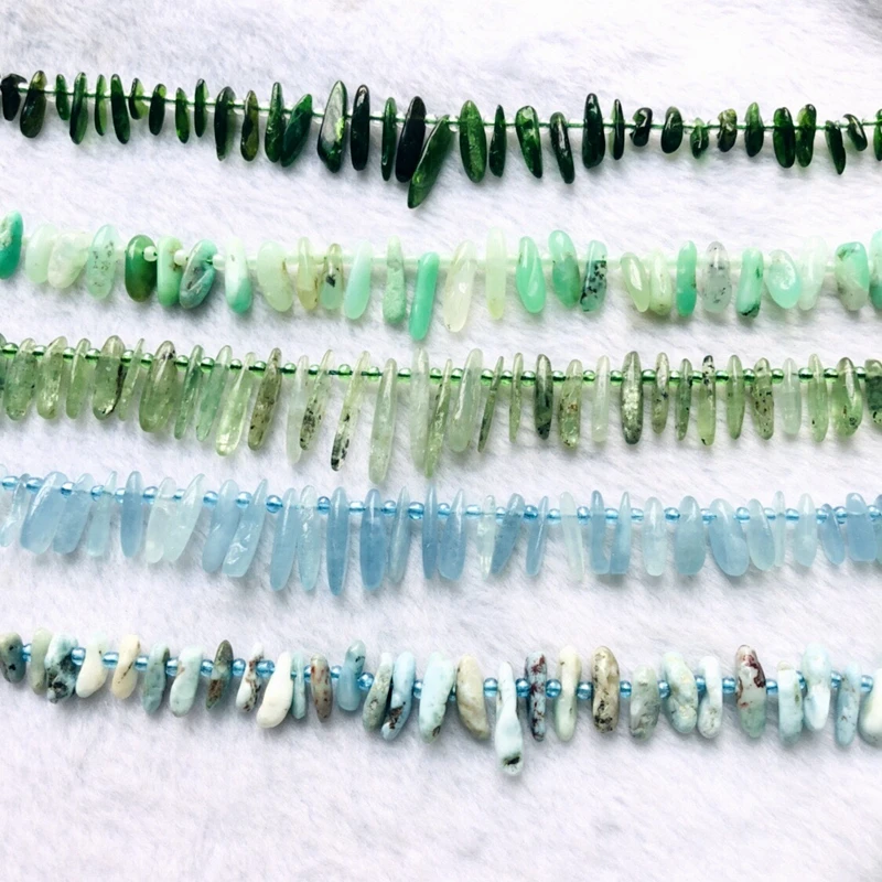 Wholesale 1string Natural Gem Stone Chip Nugge Beads,Kunzite,Diopside,Chrysoprase,Larimar Beads  For jewelry DIY 15.5