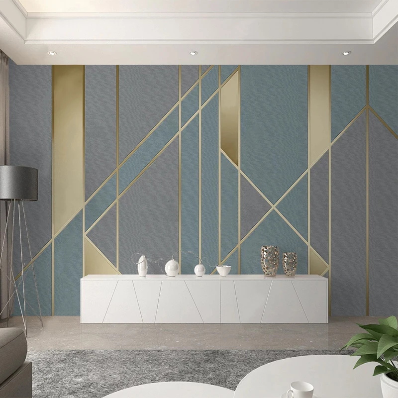 

Custom Photo Mural Wallpaper 3D Abstract Geometric Line Pattern Wall Covering For Living Room Bedroom Wall Decor Background