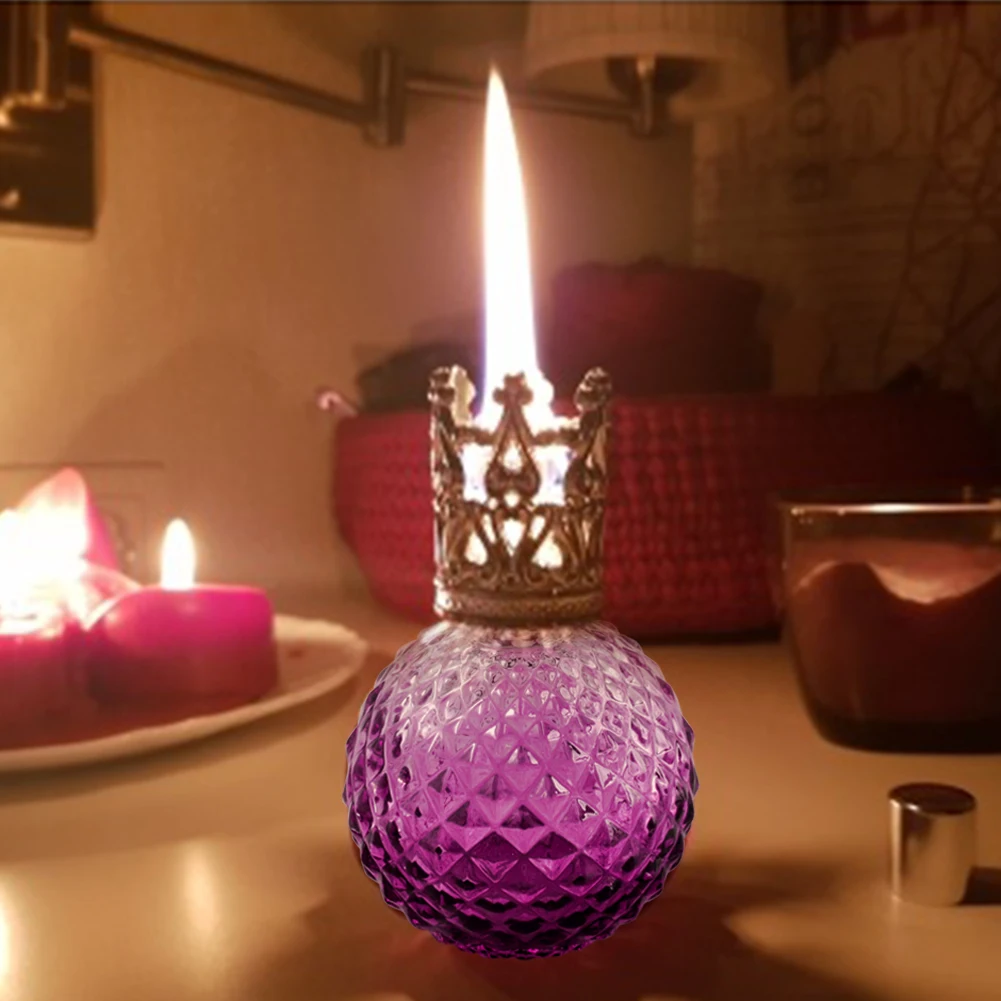 100ml Purple Catalytic Fragrance Lamp Pineapple Fragrance Glass Bottle Diffuser Aromatherapy Essential Oil Tan Lamp Wick Kit