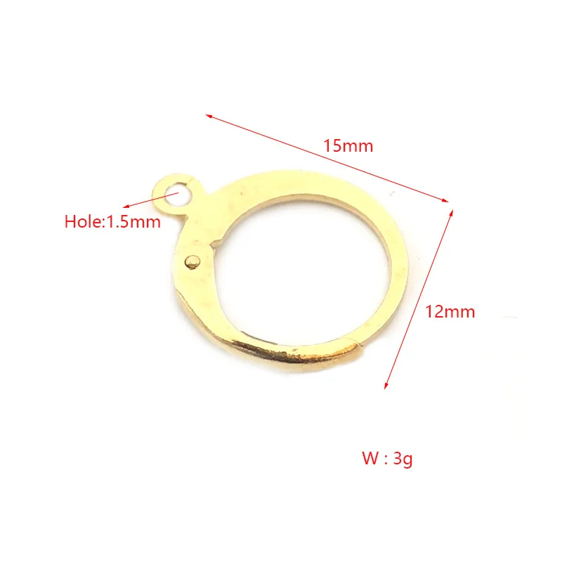 10Pcs/Bag The Latest Stainless Steel Round with Ring Ear Clasps French Ear DIY Jewelry Earring Accessories