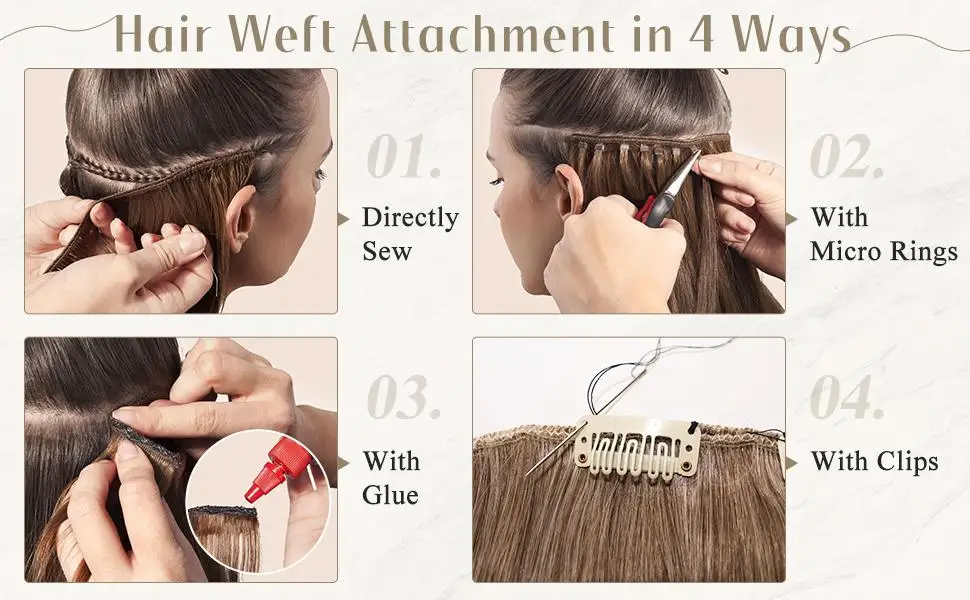 Full Shine Human Hair Weft Extensions Hair Bundles 100g Sew In Silky Straight Remy Skin Double Weft For Salon