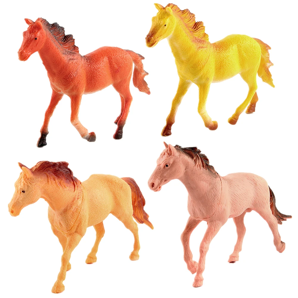 4-8 Pcs Large Plastic Horse Figures Toys Realistic Horse Figurines Pasture Pals Play Set Educational Playset for Kids Boys