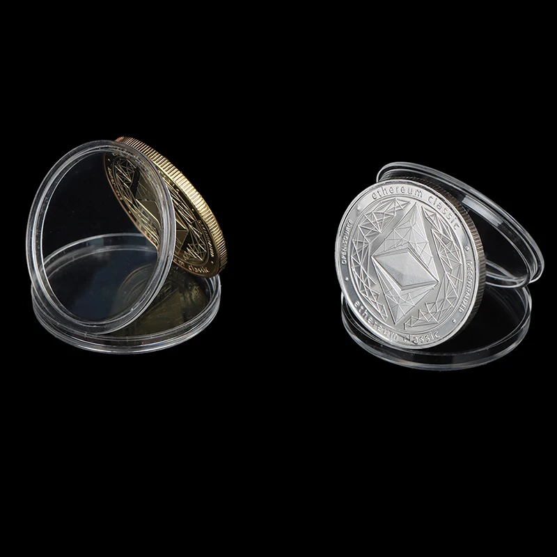 1 Pieces Gold/Silver Plated Ethereum Coin Virtual Commemorative Coin Art Collection Gift