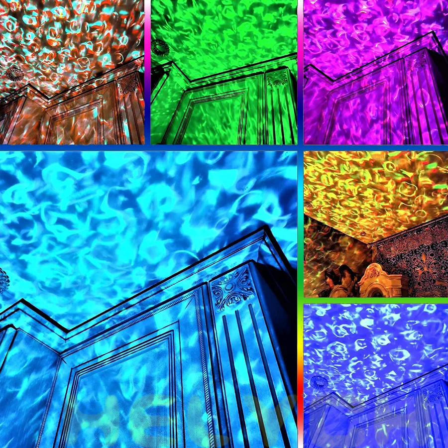 USB Starry Projector LED Iluminação Interior Ocean Wave Projector Light Pequena Lâmpada Quarto Carregamento Decoração Night Lights Kids