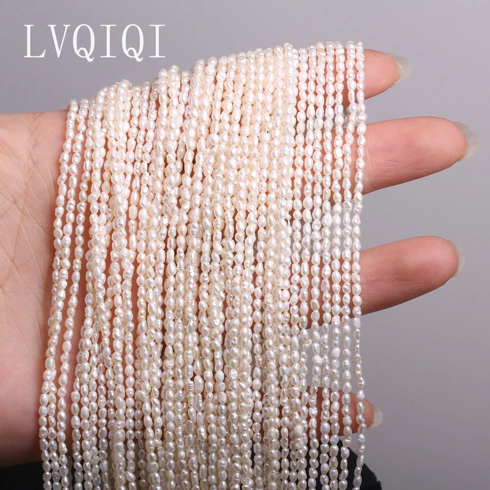 100%Natural Freshwater Pearl Bead High Quality Rice Shape Punch Loose Beads For Making Jewelry DIY Bracelet Necklace Accessories