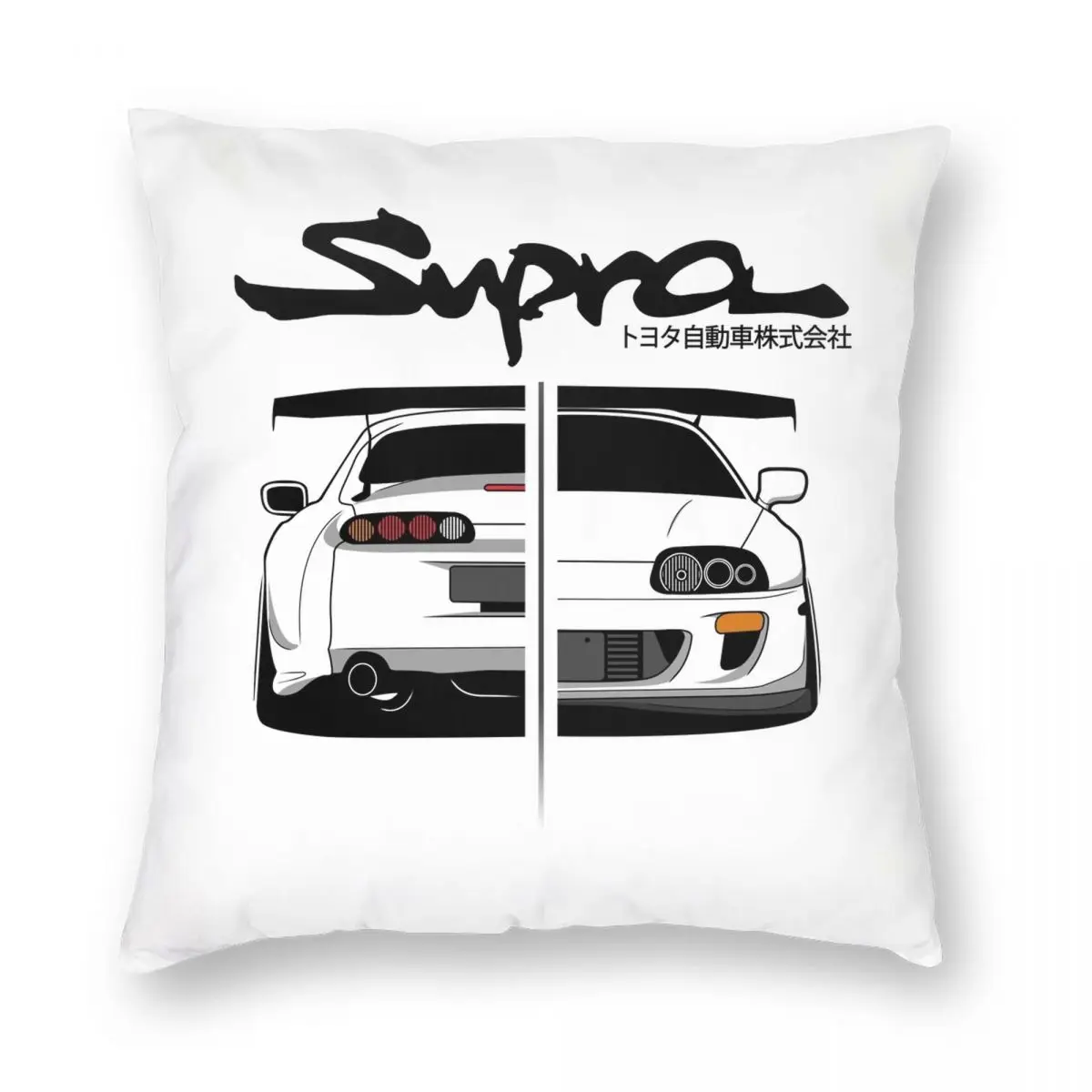 Supra MK IV CarCorner Square Pillowcase Polyester Linen Velvet Printed Zip Decorative Sofa Seater Cushion Cover