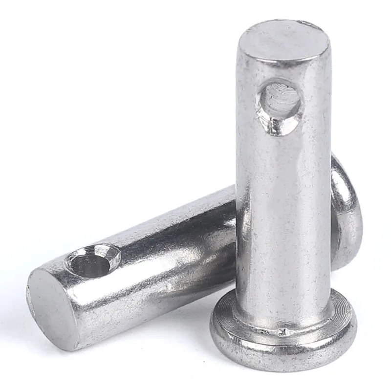 M3M4M5M6M8M10M12M14M16M18M20 Stainless Steel 304 Shaft Flat Head Pins with Hole Positioning  Cylindrical Clevis Bolt328