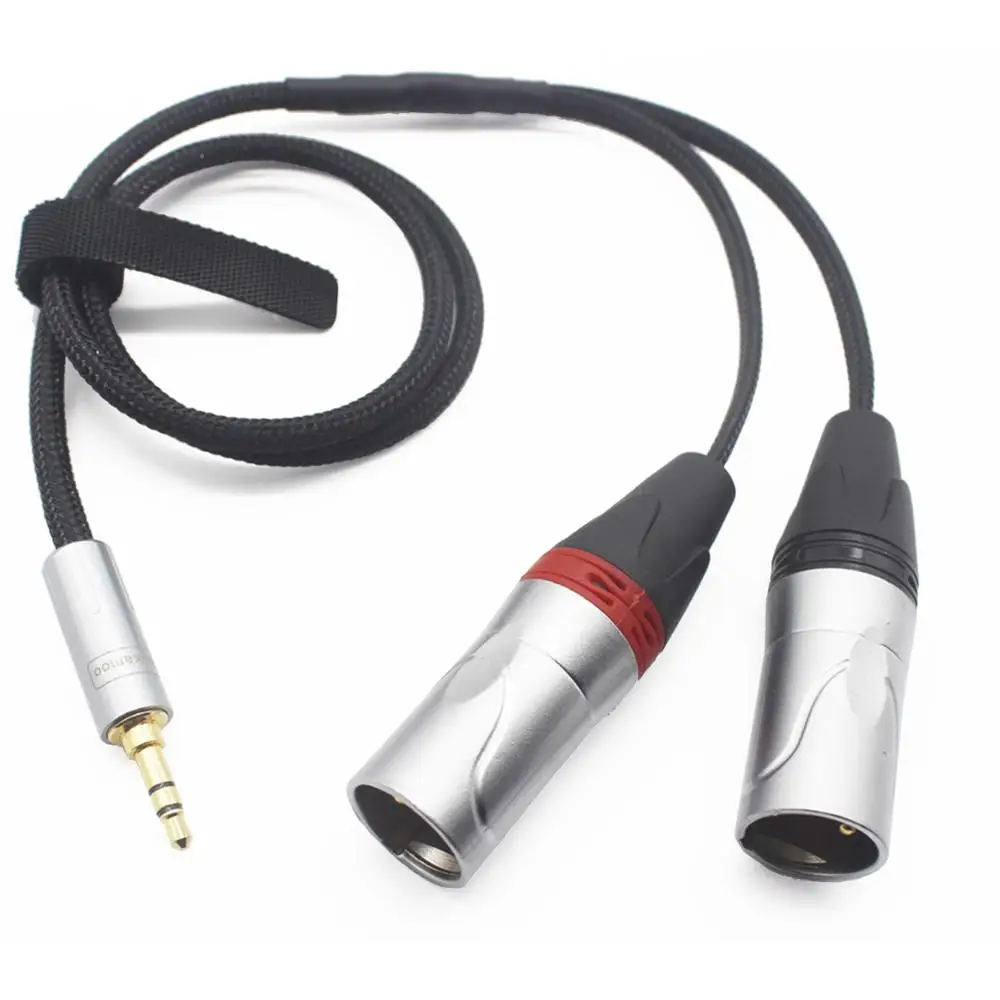 

3.5mm to Dual XLR Male Balanced Headphone Audio Headphone Adapter 8 Core Silver Plated Cable [ 3.5mm to 2 XLR ] 60cm