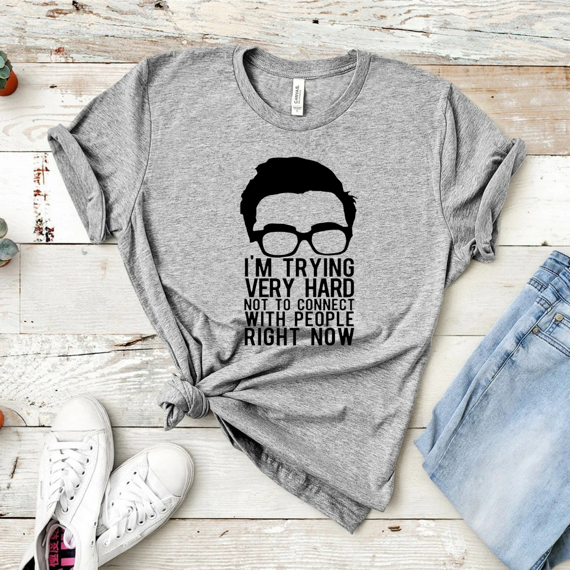 I'm Trying Very Hard Not To Connect with People Right Now T-Shirt Funny David Rose Shirt Ew David Social Distancing Tees