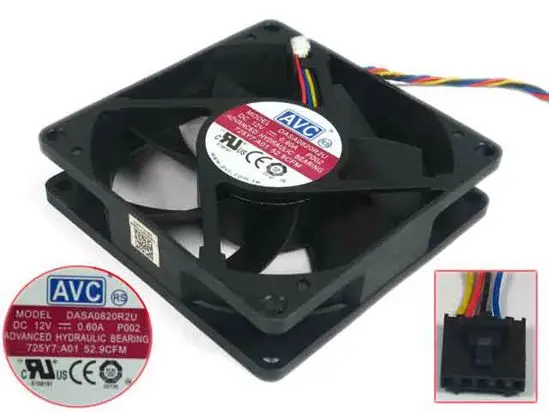 

AVC DASA0820R2U P002 DC 12V 0.60A 4-Wire 80x80x20mm Server Cooling Fan