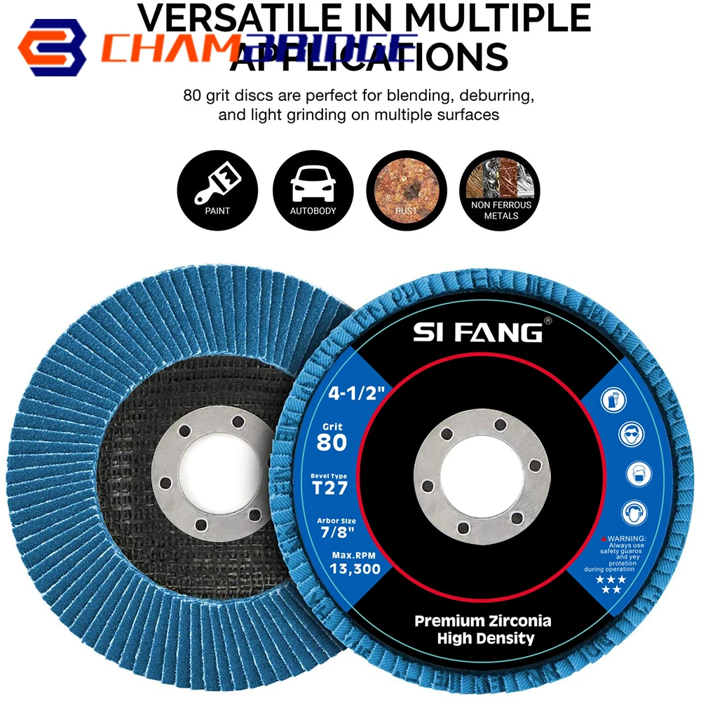 4.5 inch Flap Discs Zirconia Grinding Wheels 40/60/80/120 Grit Professional Flap Discs Sanding Abrasive Blades for Angle Grinder