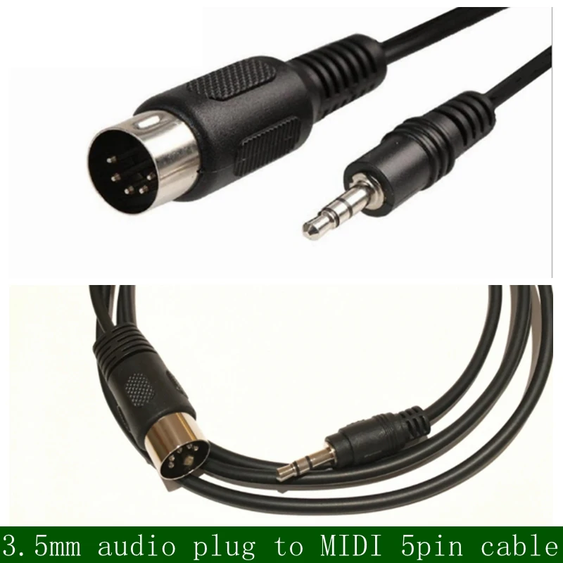 

3.5 audio plug to MIDI 5-core adapter computer audio output MIDI 5-core din5p 1.5m cable