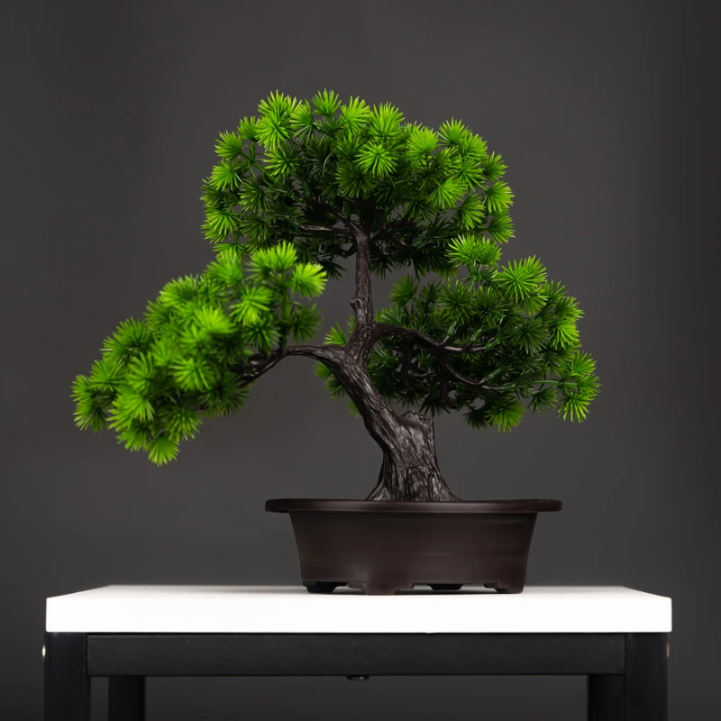 27cm Sztuczne rośliny sosnowe Bonsai Fałszywe ozdoby drzewne Plastikowe rośliny Symulacja krajobrazu Drzewo do dekoracji pulpitu w domu