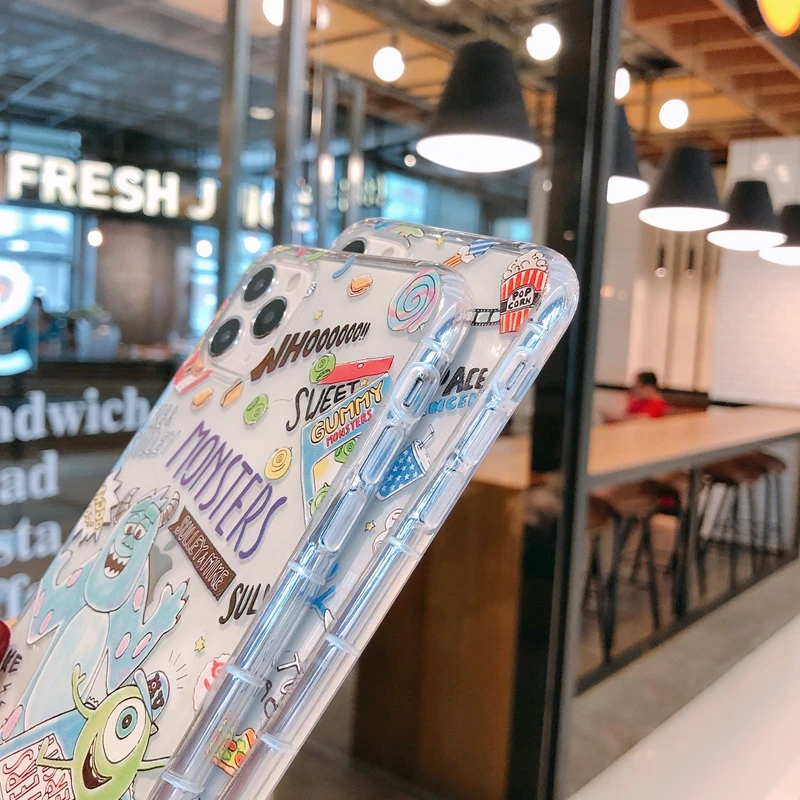 حافظة لهاتف Apple IPhone 7 8 SE2 7Plus 8Plus XS Max 11 Pro 12 Pro غطاء خلفي من البولي يوريثان مطبوع عليه رسوم كارتونية لطيفة