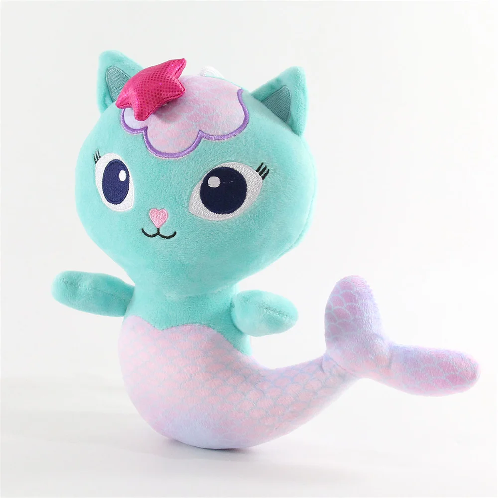 Gabby's Dollhouse Plushie Mermaid Mercat Plush Toy Stuffed Animal Cute Cat Soft Figure Pillow Educational Doll Gift for Kid Girl