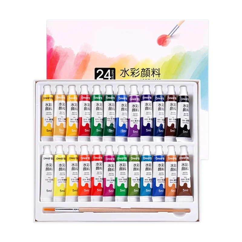 Juego pintura acuarela en tubos, pigmento Gouache 5ml, 12/18/24/36 colores para estudiantes arte, pintores y principiantes acuarelas lapices infantiles para regalar pintura acrílica