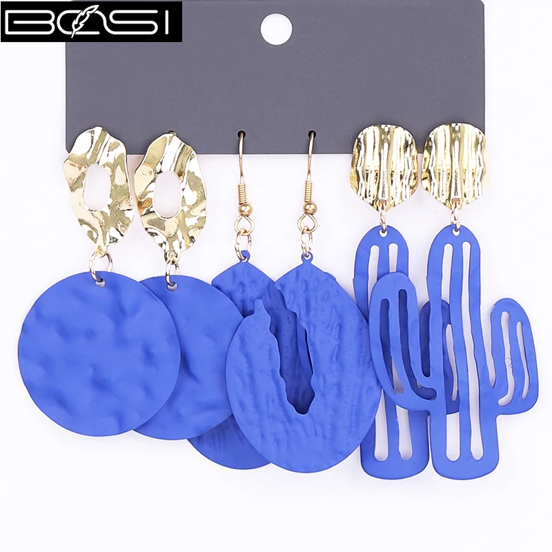 BOSI Women set earrings fashion jewelry drop earrings set bohemian Metal long earrings black simple earring girls boho wholesale