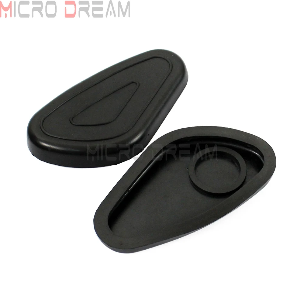 2X Black Motorcycle Rubber Gas Fuel Tanks Traction Side Cover Pads For Zündapp DB DS DBK KS KS750 M72 R66 R71 Dnepr Ural Sidecar