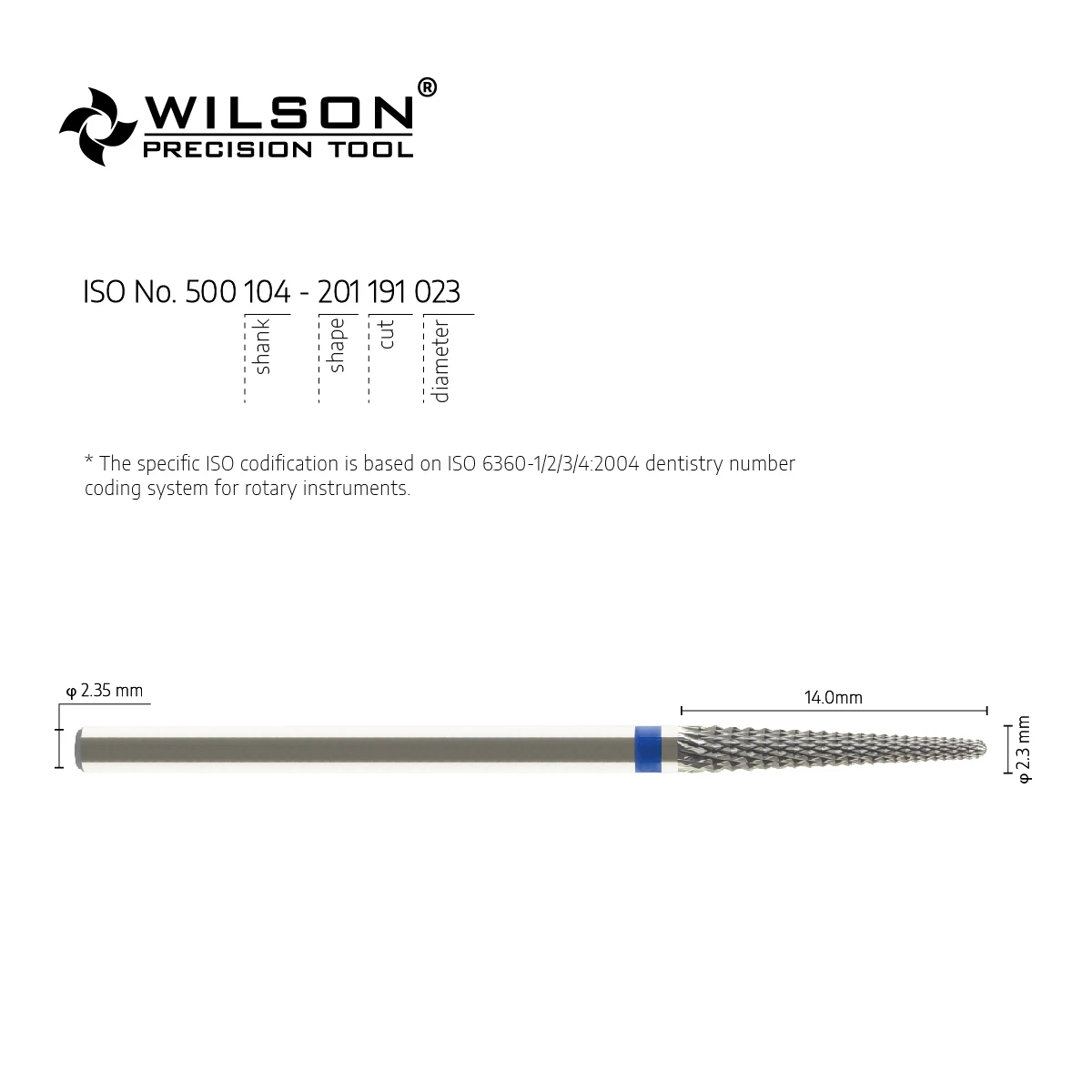 WILSON PRECISION TOOL 5001704-ISO 201 191 023 Tungsten Carbide Burs For Trimming Metal