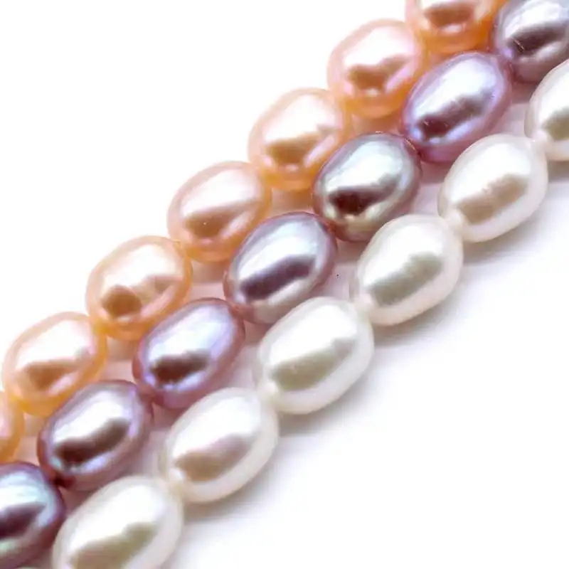 Natural Freshwater Pearl Beads High Quality 5A Punch Rice Shape  Loose Beads for  Jewelry Making DIY Elegant Necklace Bracelet