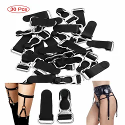 30 Garter Belt Buckles Suspender Straps Clips Ends Plastic Corset Leg Garter Belt Clip Hooks Hosiery Stocking Grips Accessories