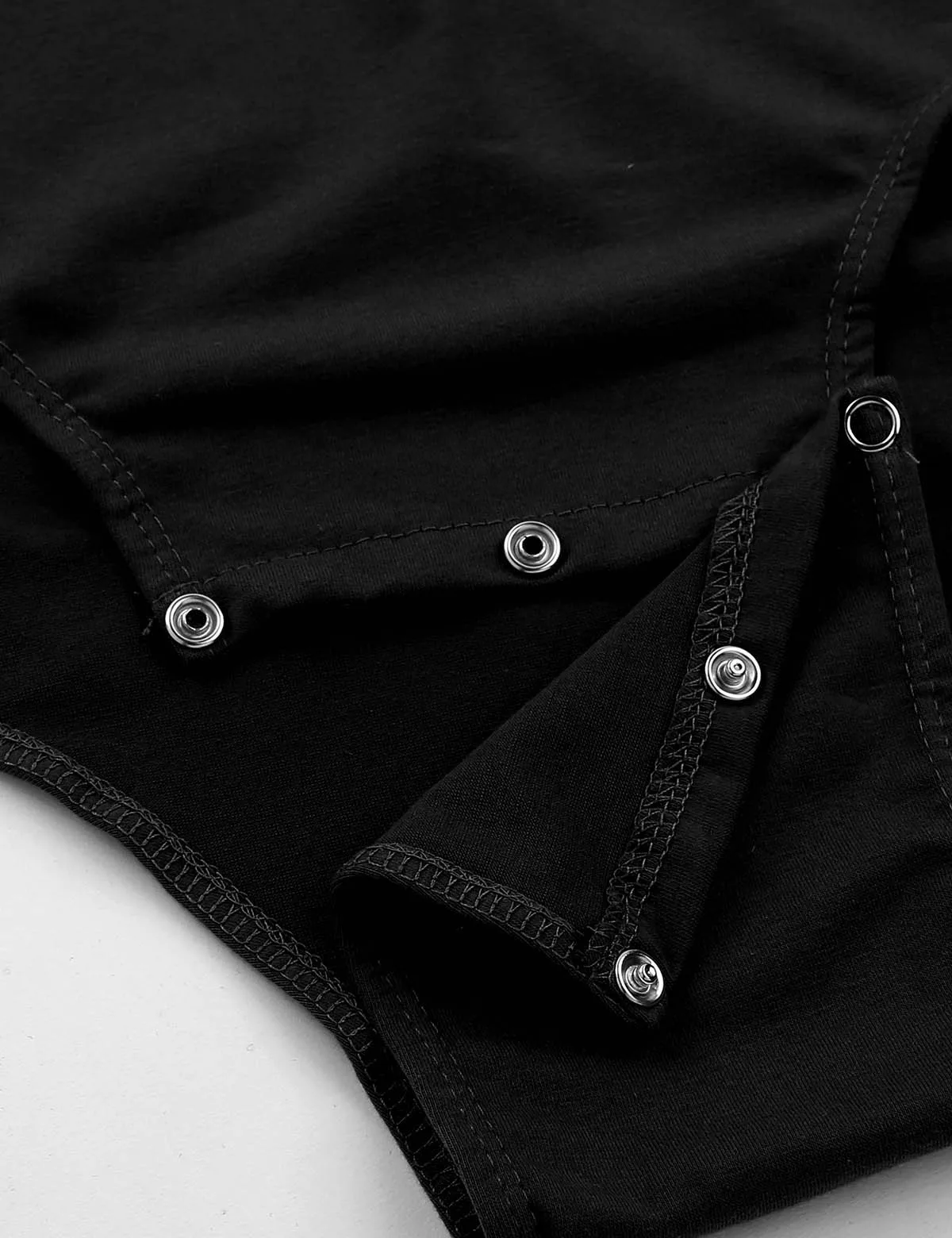 Um pedaço Bodysuit manga curta gola virada para baixo camisas dos homens pressione botão virilha Romper leotards pijamas Underwear Catsuit
