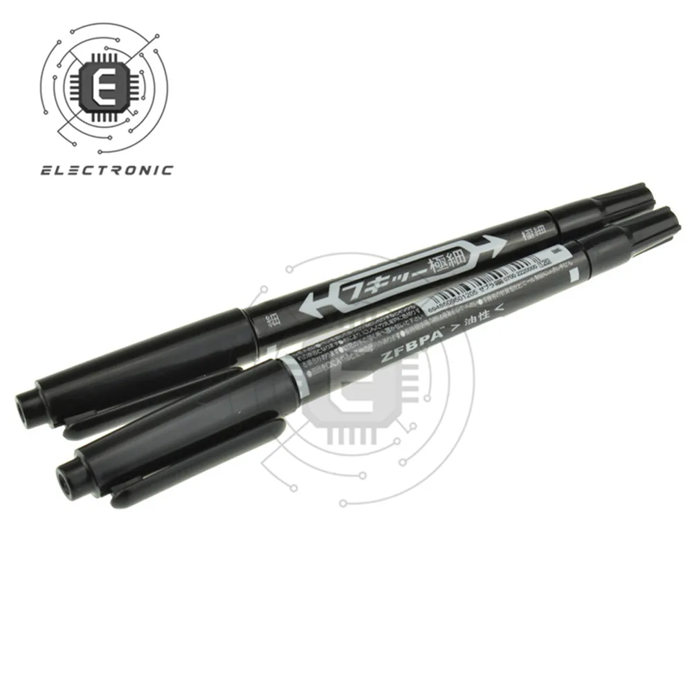 Marcador de tinta para placa de circuito pcb, 5 lâmpadas ccl marcador duplo para reparo pcb faça você mesmo ccl circuito impresso diagrama preto/azul/vermelho