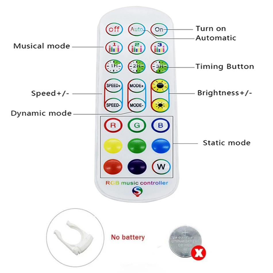 Music Led Bluetooth-compatible Controller 24 Keys LED IR 44 Keys Controler Dimmer LED Lights IR Remote DC 12V For RGB LED Strip