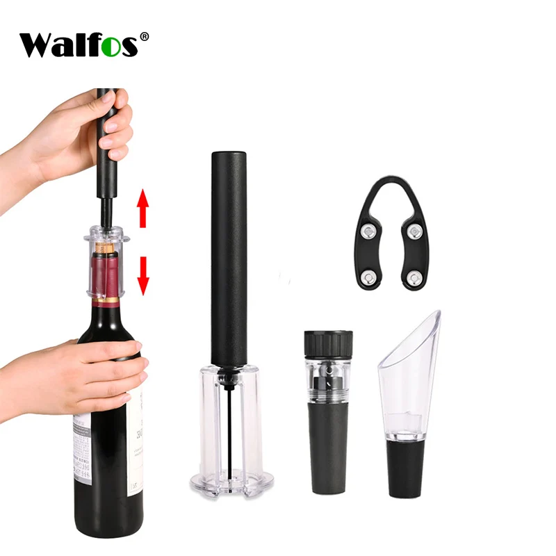 

Walfos Wine Bottle Opener Stainless Steel Needle Air Pressure Pump Corkscrew Wine Opener Cork Out Remover Kichen Tool Corkscrew