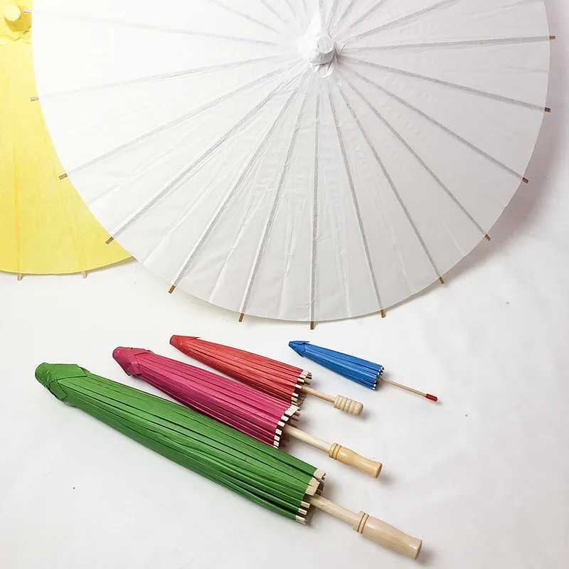 1pc Small Oil Paper Umbrella Kindergarten DIY Handmade Painting Color Decoration Craft Umbrella Dance Umbrella Shooting Props