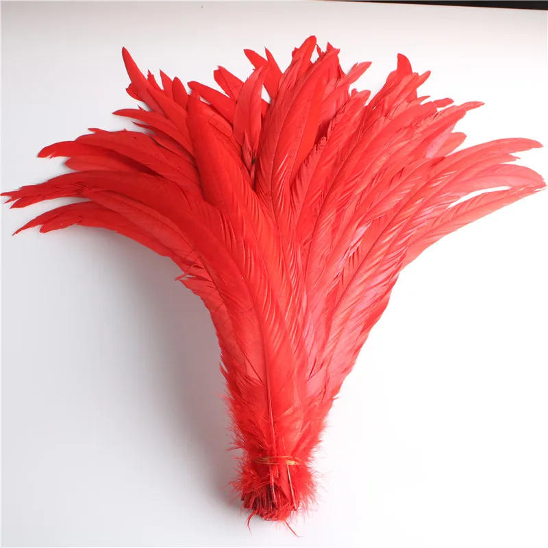 50 Stuks Natuurlijke Kuiken Staartveren 25-40 Cm/10-16 Inch Kleding Decoratie Stage Performance Haan Staart veren Pluim