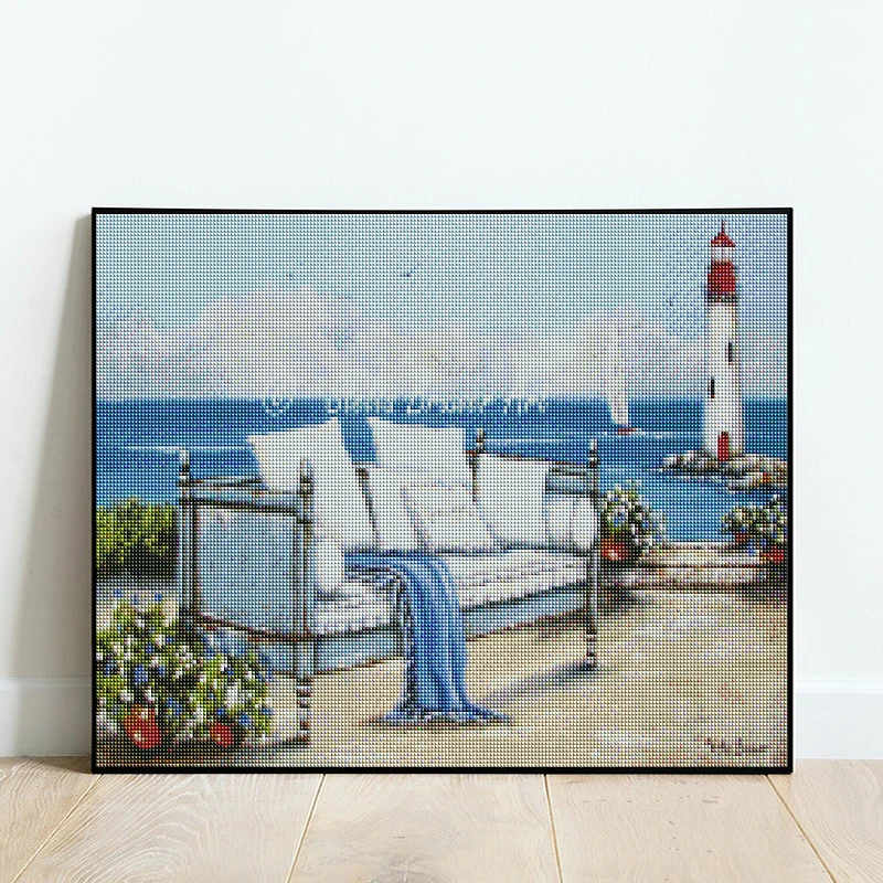 5D DIY Diamond Painting landscape lighthouse car Sea view Full Square&Round Diamond mosaic embroidery Cross stitch home decor