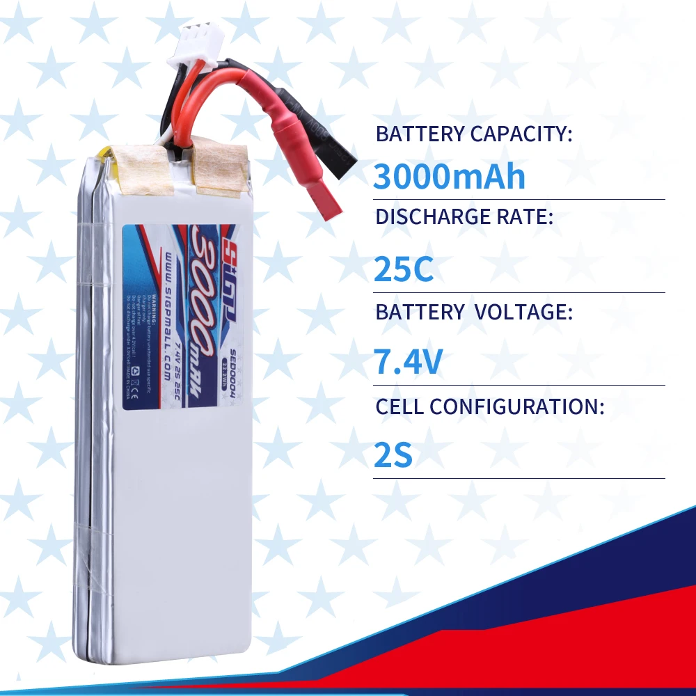 SIGP радиоуправляемая лодка 2S 3S Lipo батарея 7,4 В 11,1 В 2000 мАч 3000 мАч 5300 мАч 6300 мАч 25C 30C с балансирующим портом 2S 3S для