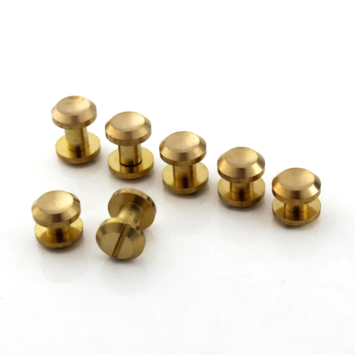 10pcs Solid Brass Concave Head  Binding Chicago Screws Nail Rivets for Photo Album Leather Craft Studs Belt Wallet Fasteners